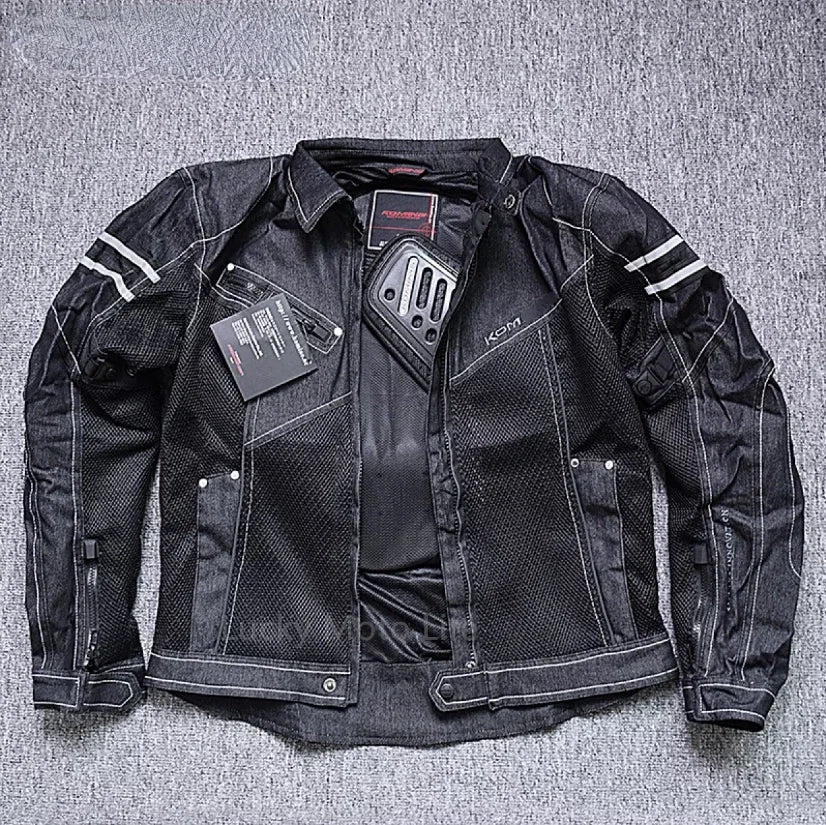 KOMINE JK006 Jacket Spring Breathable Denim Mesh Racing Ride High-performance Drop Resistance Clothing Motorcycle Jacket