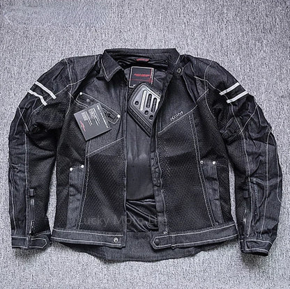 KOMINE JK006 Jacket Spring Breathable Denim Mesh Racing Ride High-performance Drop Resistance Clothing Motorcycle Jacket - Tamnz