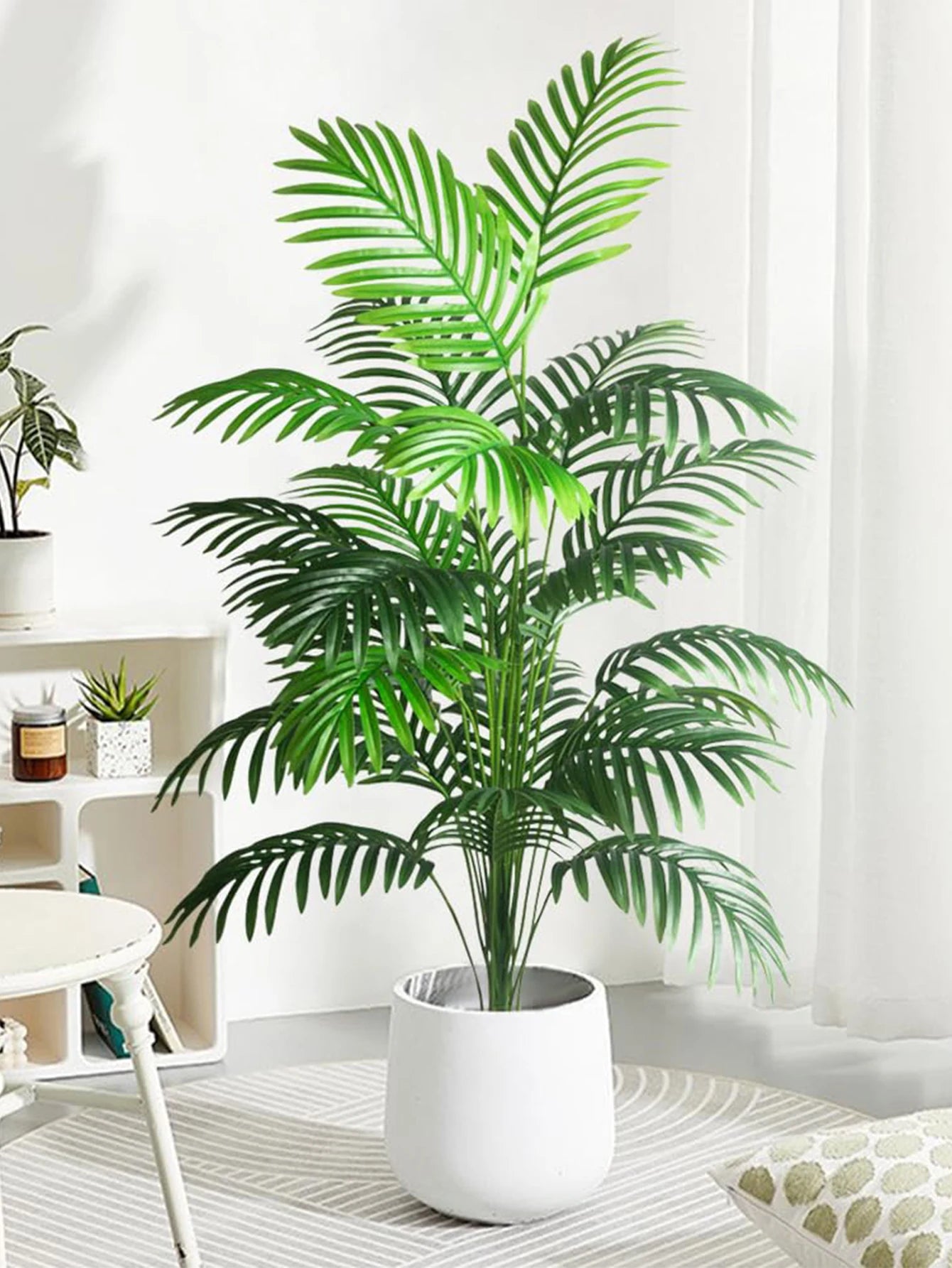 70-120cm Large Artificial Palm Tree Plastic Turtle Back Plants Leaf Schefflera Tropical Tree Home Office Party Outdoor Decor - Tamnz