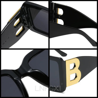 Oversized The Letter B Square Luxury Trend Sunglasses Women Men Retro Rectangle Sunglasses Gafas De Sol - TaMNz