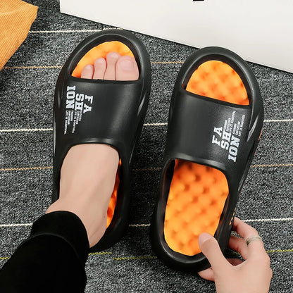 Massage Slippers Sides Indoor Outdoor Sandals Casual Shoes Soft Sole Flip-flops - TaMNz