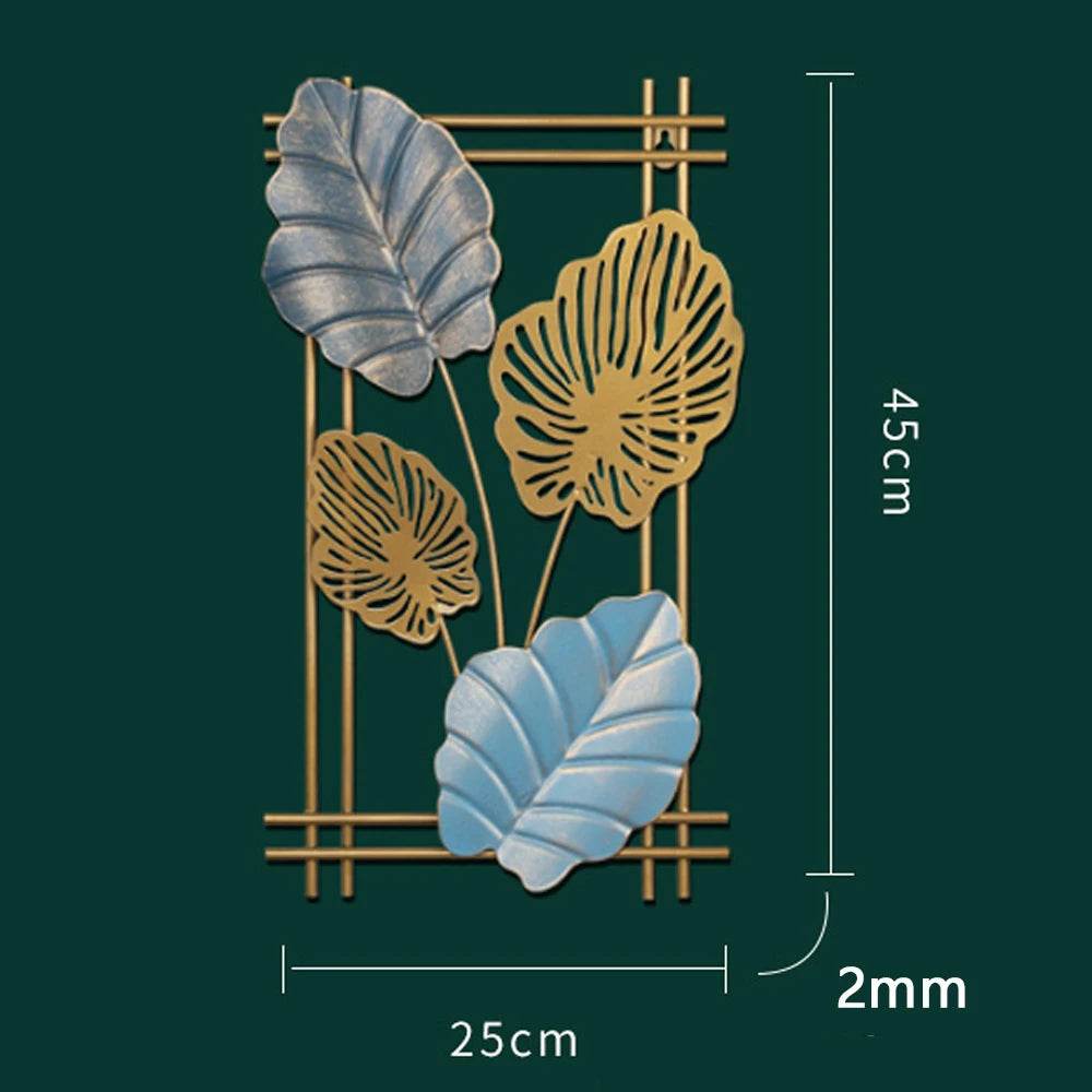 Nordic Metal Leaf Iron Wall Hanging Decor Plant Ginkgo Palm Maple Leaves Wall Pendant Mural Living Room Bedroom Home Decoration - Tamnz