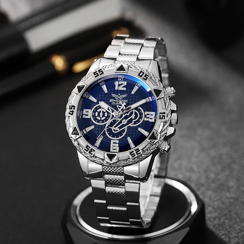 1pc Men's Business Watch Fashion Stainless Steel Men's Sports Quartz Watch