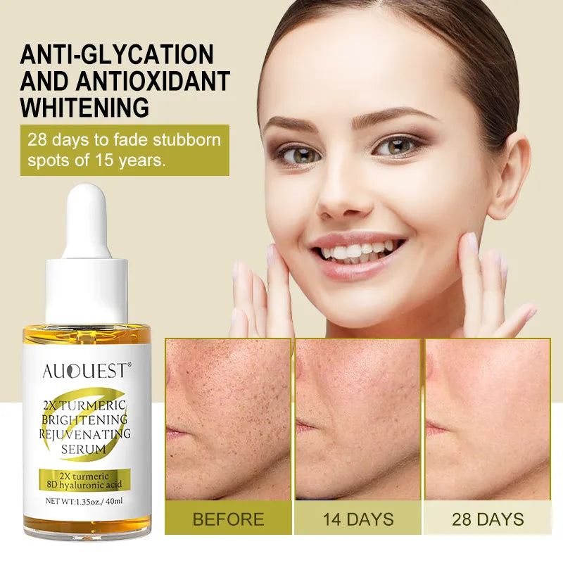 AUQUEST Dark Spot Serum Hyaluronic Acid Whitening Vitamin C Face Serum Turmeric Collagen Facial Skin Care Beauty - TaMNz