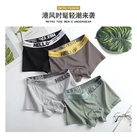 Men's Underwear Men Wholesale Large Size Mid-waist Antibacterial Breathable Comfortable Cotton Boxer Shorts Head Men - TaMNz