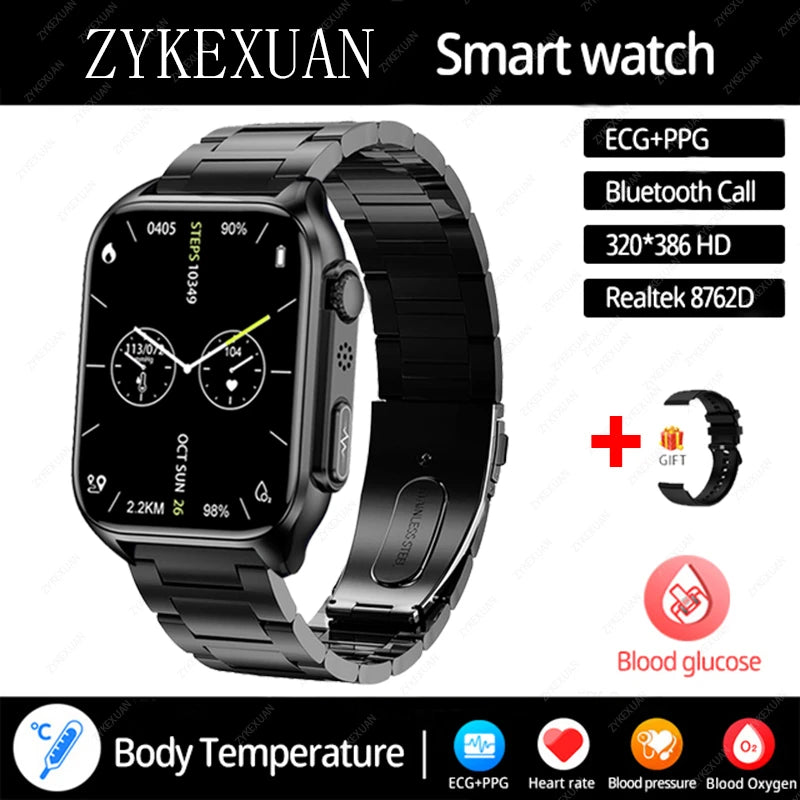 AI Voice Assistant Bluetooth Call Automatic Infrared Blood Oxygen Health Watch IP67 - Tamnz