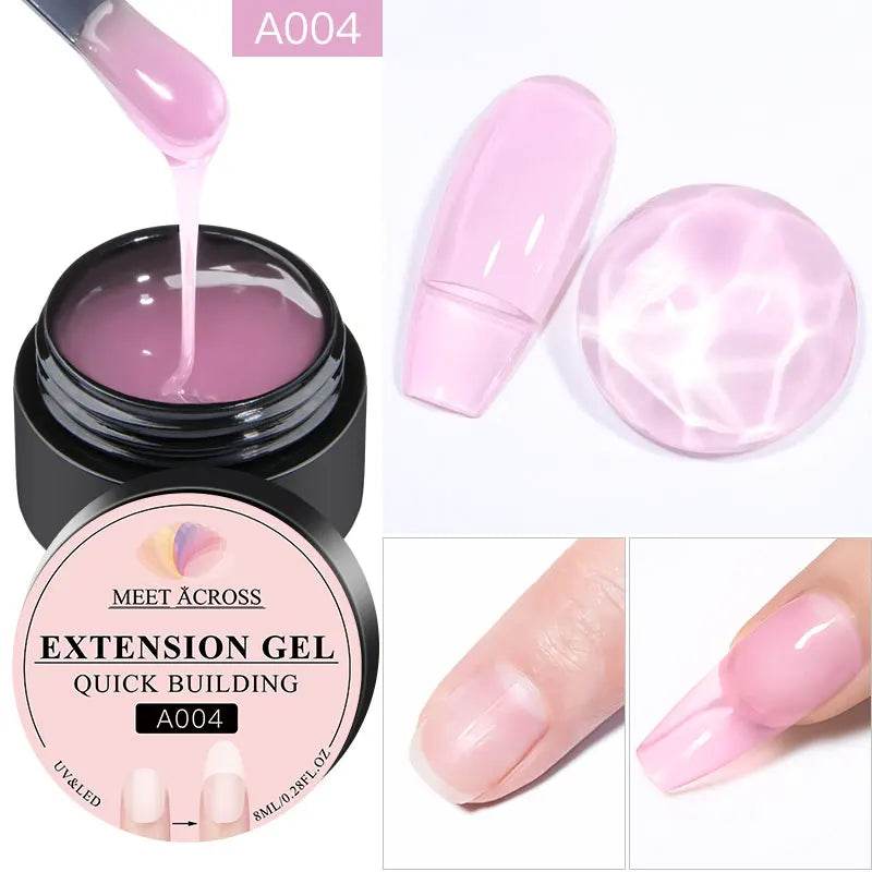 MEET ACROSS 7ml Clear Non Stick Hand Solid Extension Nail Gel Polish Carving Flower Nail Art Building UV Gel Acrylic Varnish - Tamnz