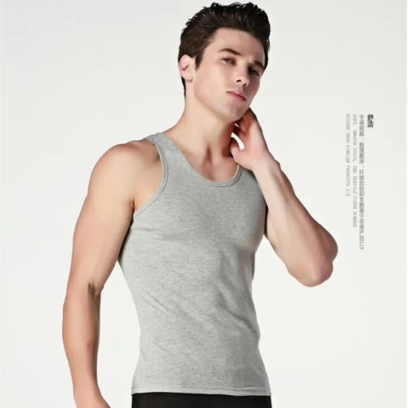 Hot Sale 3pcs / 100% Cotton Mens Sleeveless Tank Top Solid Muscle Vest Undershirts O-neck Gymclothing Tees Whorl Tops - TaMNz