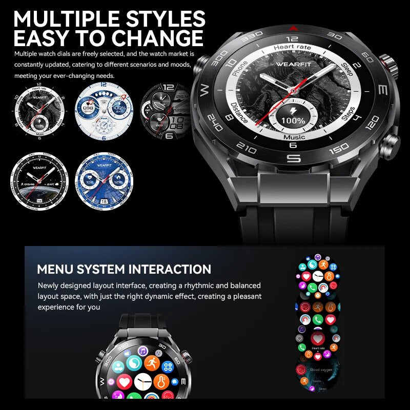 HD Large Screen Blood Glucose Bluetooth Call Waterproof Men Women Smartwatch Heart Rate - TaMNz