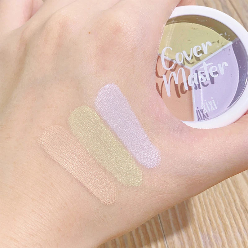 XIXI Pure Holding Makeup Three Color Concealer Spot Acne Print Repair Foundation Dark circles are not easy to stick powder