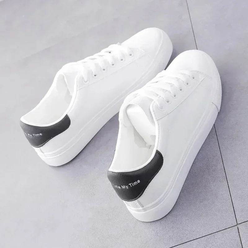 Fashion Shoes Women's Vulcanize 2024 New in Casual Classic Solid Color PU Leather Shoes Woman Casual White Shoes Sneakers - Tamnz