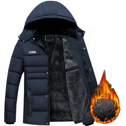 Thick Warm Winter Parka Men Fleece Hooded Men Winter Jacket Coat Military Cargo Jackets Mens Overcoat Streetwear Dropshipping - TaMNz