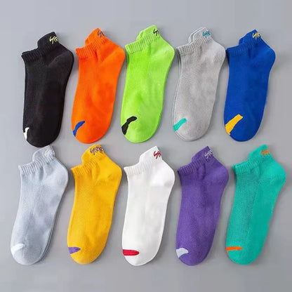 5 Pairs Bright Color Ankle No Show Socks Men Breathable Street Fashion Sport Deodorant Invisible Travel Running Socks - TaMNz