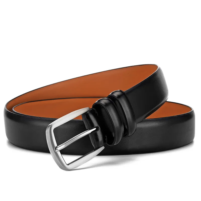 Male Belt Fashion Men's Luxury Designer Cowskin Belts For Jeans Genuine Leather Strap Pin Buckle Cummerbunds Ceinture Homme - TaMNz