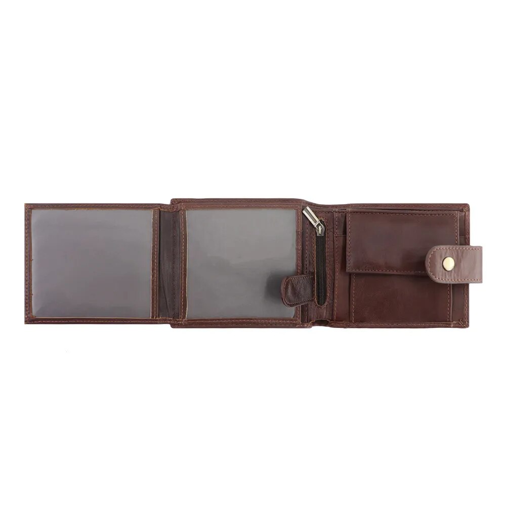 Men's Wallet Rfid Vintage Genuine Leather Wallets for Men Credit Card Holder Purse Money Bag Wallet Man - TaMNz