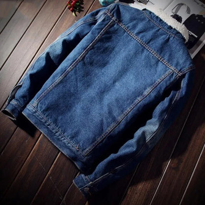 Men Denim Jacket Trendy Winter Warm Fleece Coats Mens Outwear Fashion Jean Jackets Male Cowboy Casual Clothes Plus US Size 4XL - TaMNz