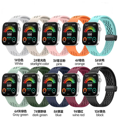 Breathable Silicone Strap for Huawei Watch Fit 3 Smartwatch Magnetic Buckle Replaceable Wristband for Huawei Watch Fit3 Bracelet