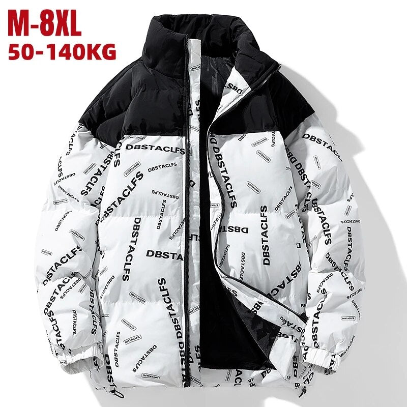 2023 New Winter Men's Parkas Plus Size 8xl Korean Fashion Stand Collar Thick Warm Puffer Jacket Windbreaker Thermal Padded Coat - TaMNz