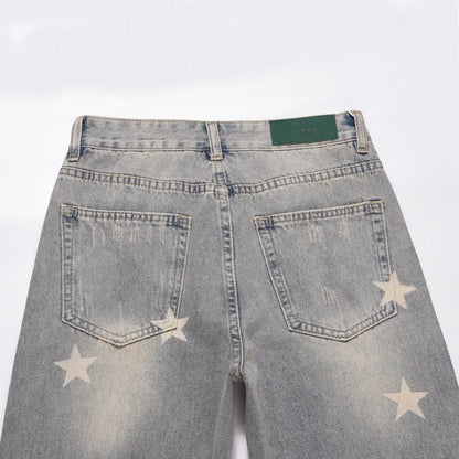 Men's Jeans Y2k Style Vintage Retro Loose Baggy High Street Casual Denim Trousers Hip Hop Distressed Wash Straight Men Pants - TaMNz