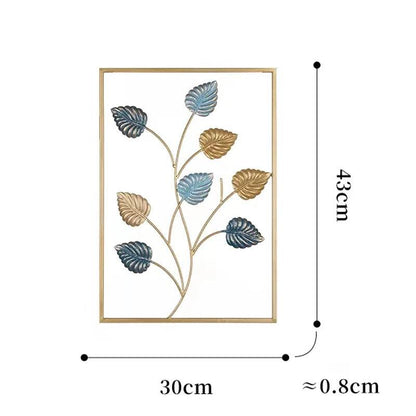 Nordic Metal Leaf Iron Wall Hanging Decor Plant Ginkgo Palm Maple Leaves Wall Pendant Mural Living Room Bedroom Home Decoration - Tamnz