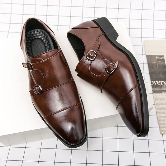 Fashion Designer Formal Slip On Men Dress Shoes New Classic Leather Oxfords For Wedding Party Business Flat Shoes Men's Loafers - TaMNz