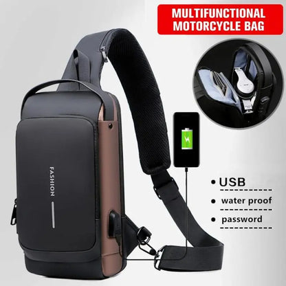 Anti Theft Chest Bag Shoulder USB Charging Crossbody Package - TaMNz