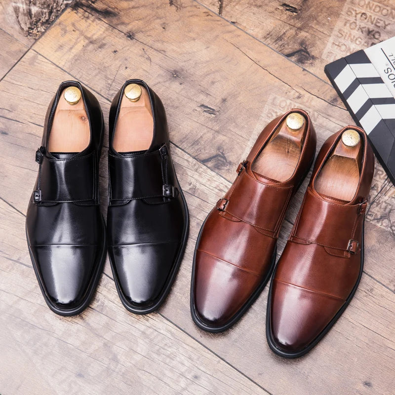 Men Oxfords Shoes Genuine Leather Men Dress Lace Up British Business Casual Shoes Men Wedding Shoes