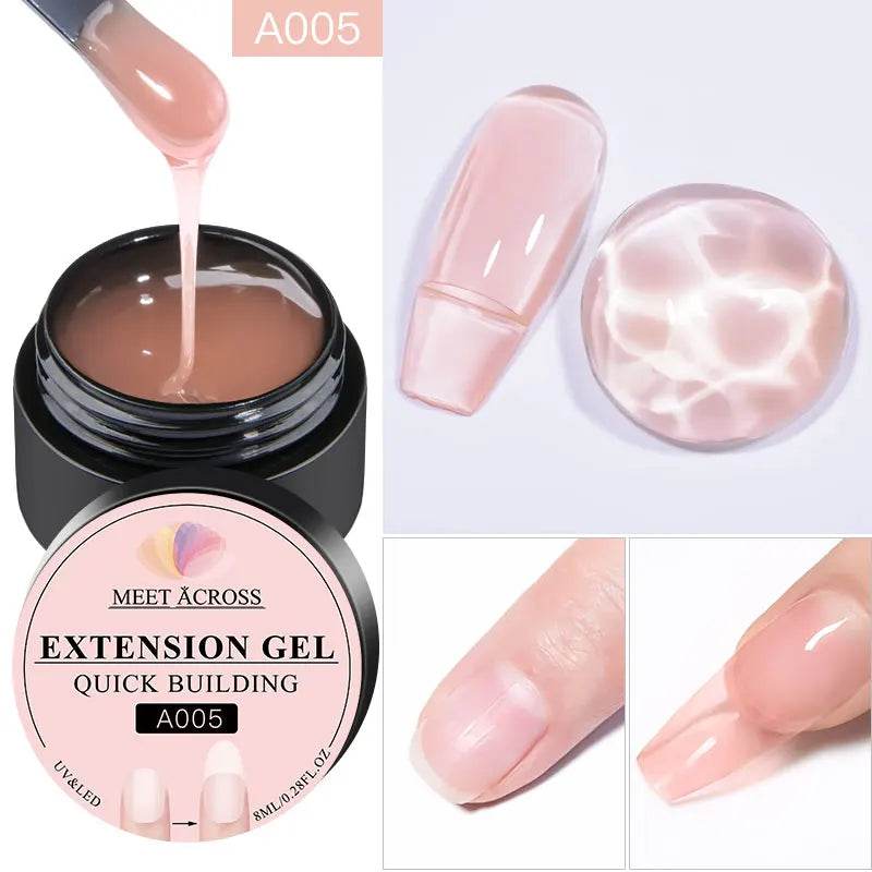 MEET ACROSS 7ml Clear Non Stick Hand Solid Extension Nail Gel Polish Carving Flower Nail Art Building UV Gel Acrylic Varnish - Tamnz