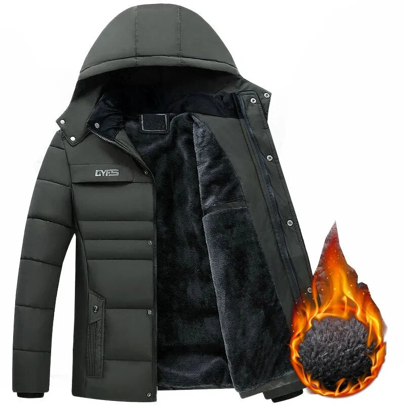 Thick Warm Winter Parka Men Fleece Hooded Men Winter Jacket Coat Military Cargo Jackets Mens Overcoat Streetwear Dropshipping - TaMNz