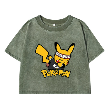 Japanese Anime Pikachu Woman T Shirts Summer American Retro Cotton Breathable Tee Shirt Fashion Casual Home Tshirt Short Sleeved