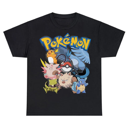 Pokemon T Shirt Vintage Hip Hop Graphic Daily Japanese Anime Harajuku Short Sleeve Cotton Tops Streetwear Casual Unisex T-shirt