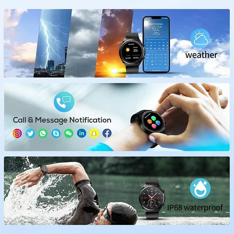 Blood Sugar Smartwatch ECG PPG Heart Rate Laser Treatment Sapphire Glass - Tamnz