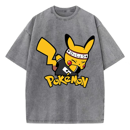 Japanese Anime Pikachu Womans Tee Shirt Summer American Retro Cotton Casual T Shirt Korean Soft High-Quality T Shirts Tops