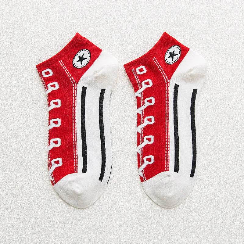 Fashion Funny Women's Men Harajuku Style Socks Kawaii Shoe Print Cute Short Sock Gift For Women Men Dropshipping - Tamnz