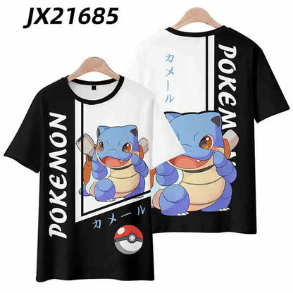 2024 Pokémon Womens T-Shirts Tops Pokemon 3d Print T Shirt Trendy Summer Casual Short Sleeve Pikachu Cute Daily Clothing Tee New