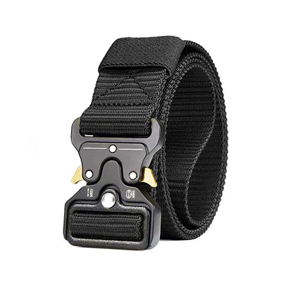 Genuine tactical belt quick release outdoor military belt soft real nylon sports accessories men and women black belt - TaMNz