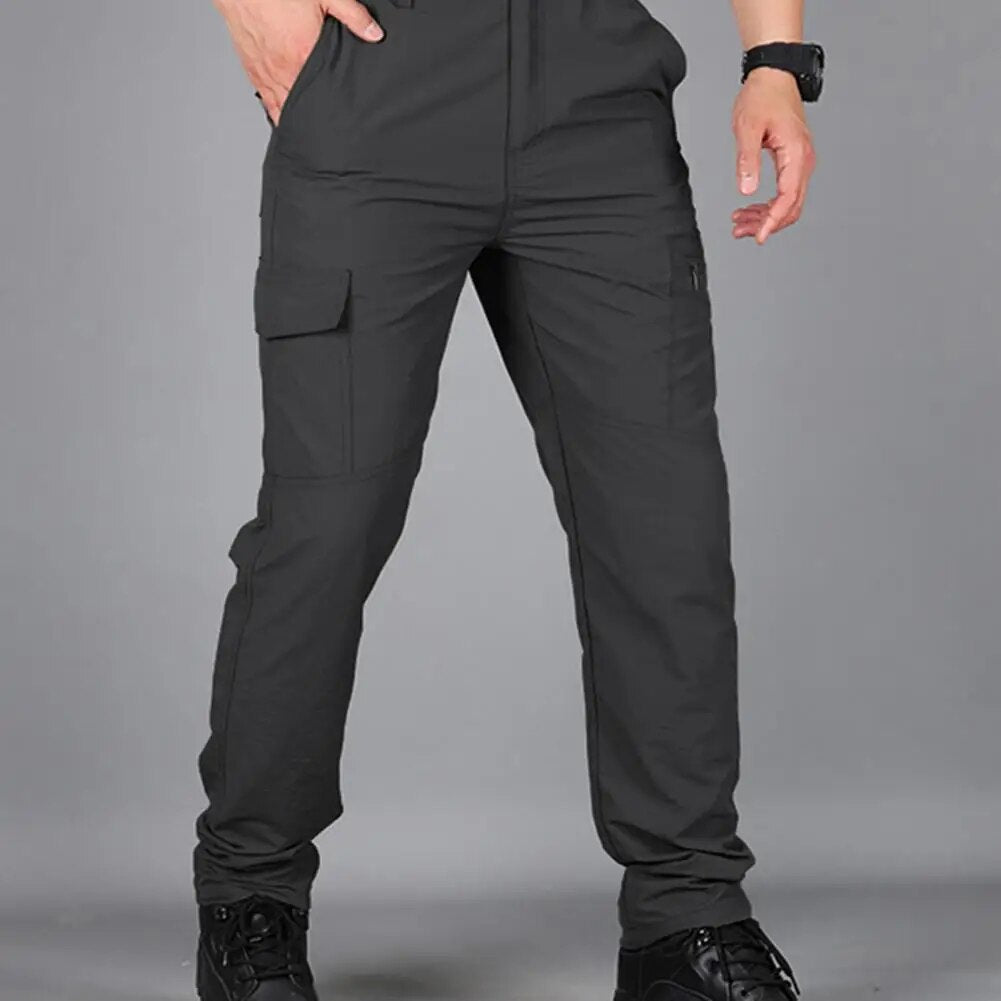 Straight Wear Resistant Solid Color Waterproof Men Pants for Outdoor Sports - TaMNz