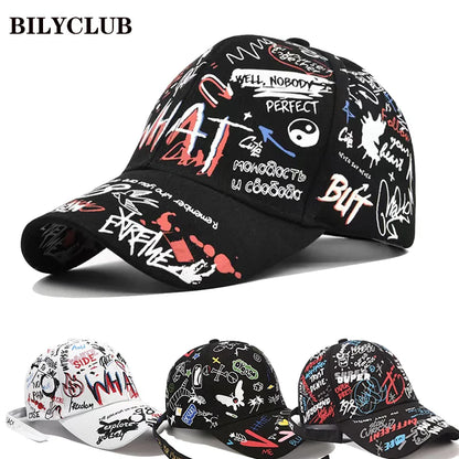 Graffiti Printing Baseball Cap Outdoor Cotton Casquatte Hat Men Women Summer Caps Adjustable Letter Cool Gorra