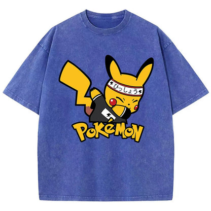 Japanese Anime Pikachu Womans Tee Shirt Summer American Retro Cotton Casual T Shirt Korean Soft High-Quality T Shirts Tops