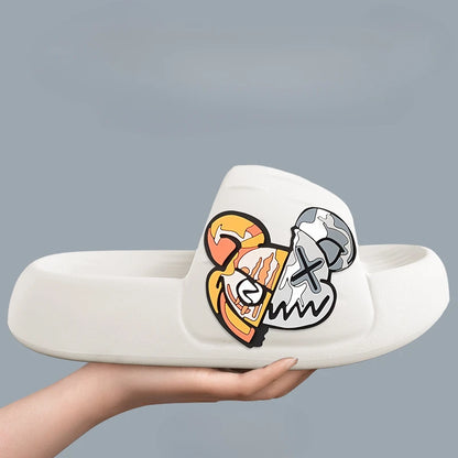 Cool Bear Stickers Thick-soled Soft Women's Sandals Bathroom Beach Indoor Outdoor - TaMNz