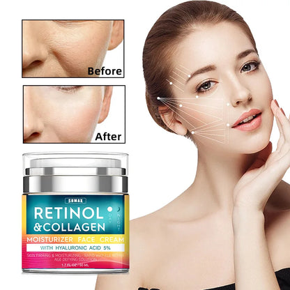 50ml Retinol Face Cream Moisturizing Firming Brightening skincare Collagen Hyaluronic Acid Creams Facial Skin Care Products