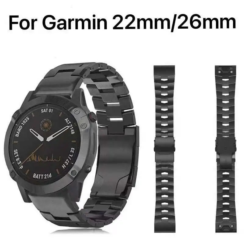 22mm Titanium Alloy Strap For Garmin Forerunner 745/Fenix 5 6 Quick Fit Connector Replacement Strap For 26mm Fenix 5X 6X/Fenix 3