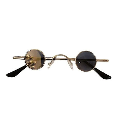 Punk Round Retro Shades For Men And Women Ultra Small Frame Hip Hop Style - TaMNz