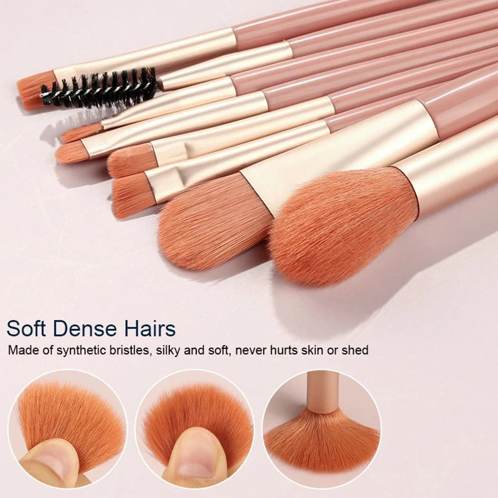 Portable 8Pcs Eyeshadow Foundation Blending Makeup Brush Soft Fluffy Cosmetics Concealer Makeup Brush Professional Make Up Tool - TaMNz