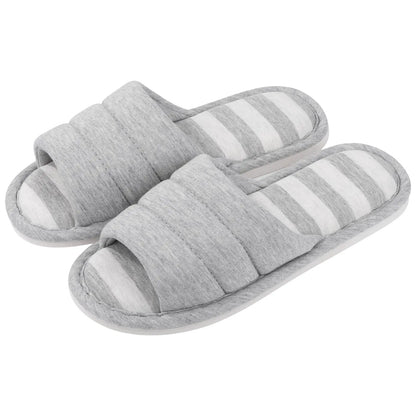 Comwarm Four Seasons Flats Slippers Open Toe House Slippers For Women Men Soft Cotton Indoor Shoes Memory Foam bedroom Slippers - Tamnz