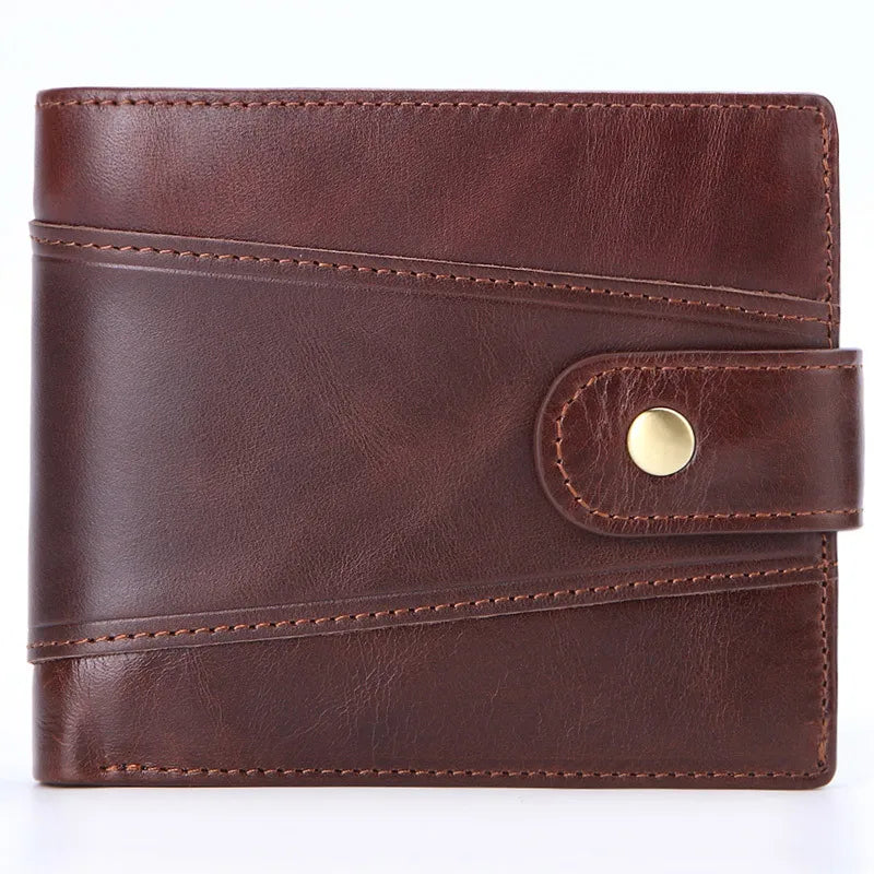 Men's Wallet Rfid Vintage Genuine Leather Wallets for Men Credit Card Holder Purse Money Bag Wallet Man - TaMNz