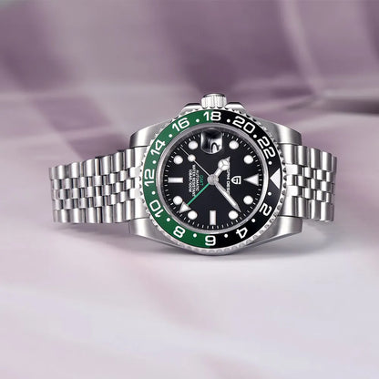 Men Mechanical Wristwatch Sapphire Glass Stainless Steel 100M Waterproof Automatic Watches - TaMNz