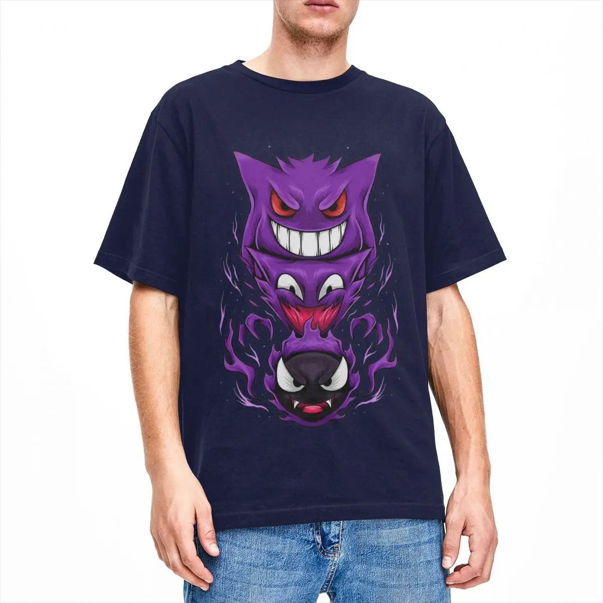 Pokemon Gengar T Shirt Trendy Cool T Shirts Short-Sleeve Street Style Tops Beach Cotton O Neck Plus Size 5XL Top Tees