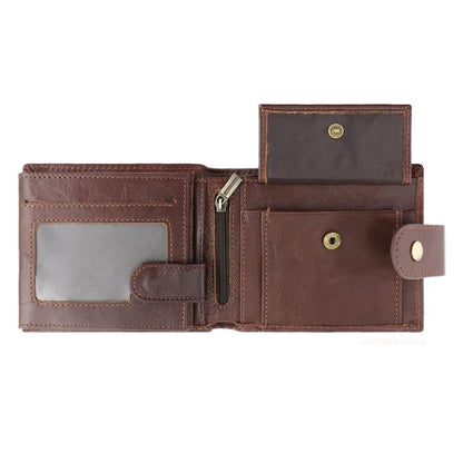 Men's Wallet Rfid Vintage Genuine Leather Wallets for Men Credit Card Holder Purse Money Bag Wallet Man - TaMNz