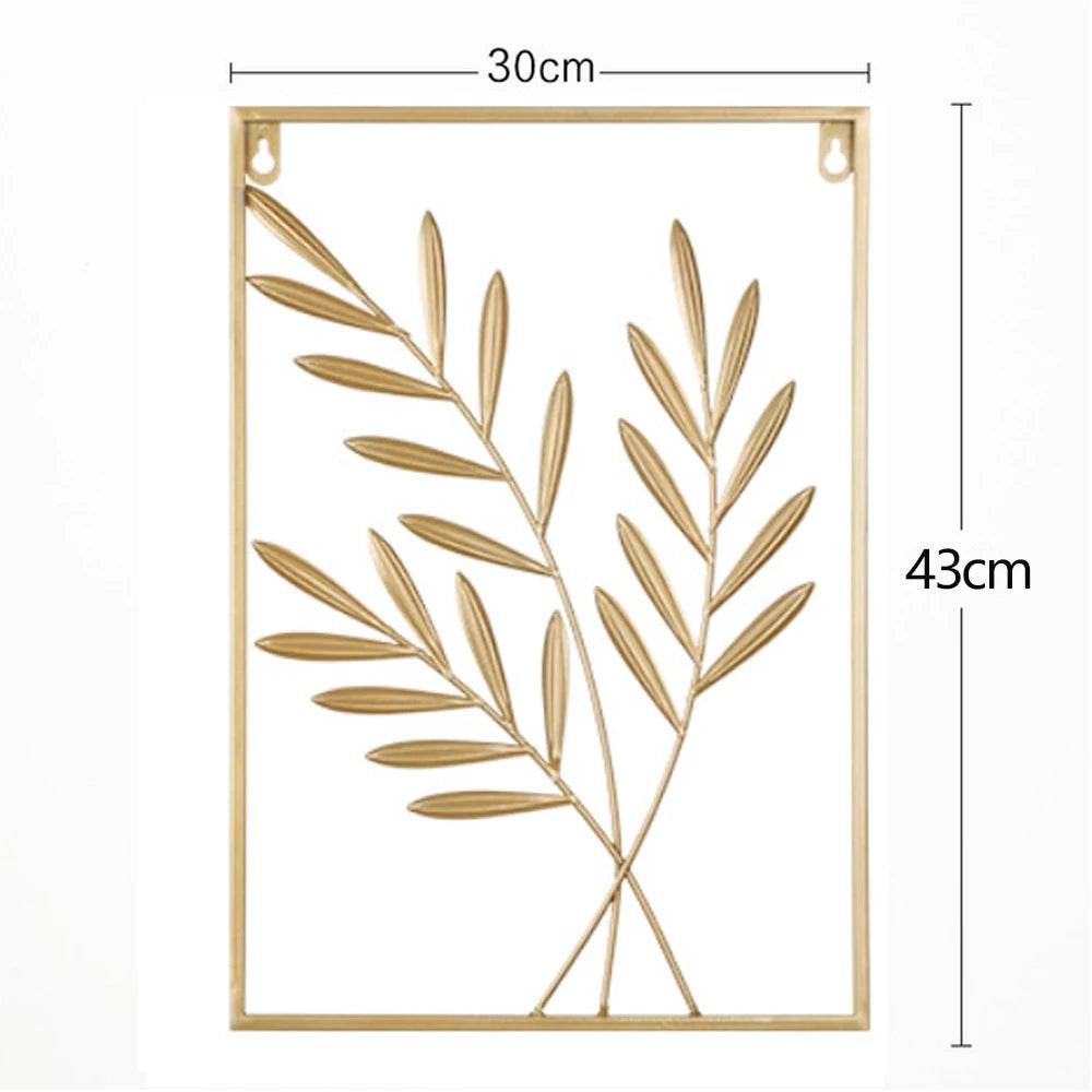 Nordic Metal Leaf Iron Wall Hanging Decor Plant Ginkgo Palm Maple Leaves Wall Pendant Mural Living Room Bedroom Home Decoration - Tamnz